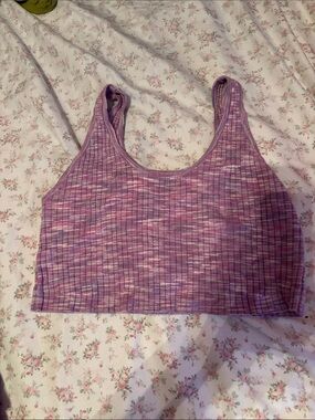 Arizona Jean Company Heathered Purple Ribbed Crop Bralette